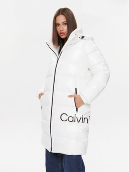 Calvin Klein: Белый пуховик 