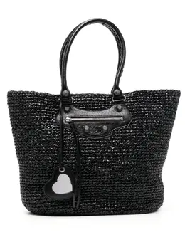 Balenciaga: Чёрная сумка-шоппер  Le Cagole