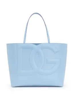 Dolce & Gabbana: Голубая сумка-шоппер  DG