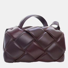 Bottega Veneta: Бордовая сумка  Maxi Intrecciato