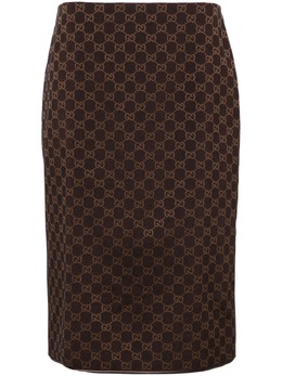 Gucci: Юбка  GG Supreme миди