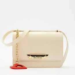 LOVE MOSCHINO: Бежевая сумка 