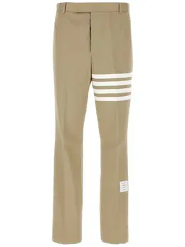 Thom Browne: Бежевые брюки  4-Bar