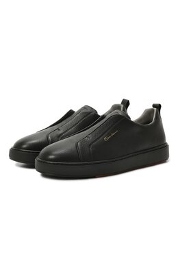 Santoni: Чёрные кеды  Cleanic