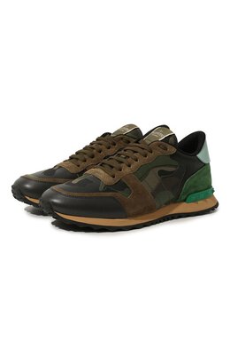 Valentino: Кроссовки  Rockrunner цвета хаки