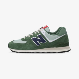 New Balance: Зелёные кроссовки  574