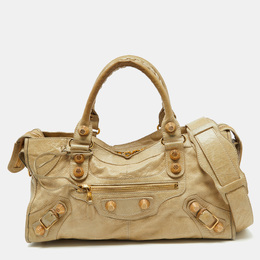 Balenciaga: Бежевая сумка 