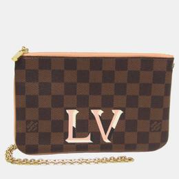 Louis Vuitton: Коричневый клатч  Pochette