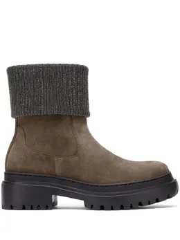 Brunello Cucinelli: Коричневые ботинки  Monili