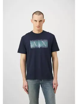 Armani Exchange: Синяя футболка 