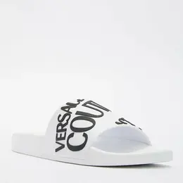 Versace Jeans Couture: Белые шлёпанцы 