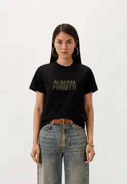 Alberta Ferretti: Чёрная футболка 