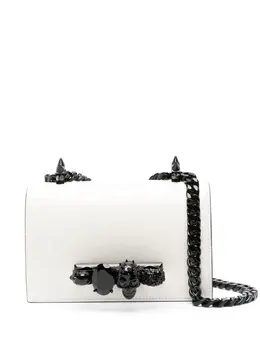 Alexander McQueen: Белая сумка  Jewelled Satchel