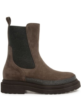 Brunello Cucinelli: Коричневые ботинки  Monili