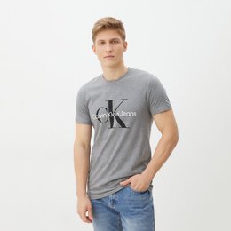 Calvin Klein Jeans: Серая футболка 