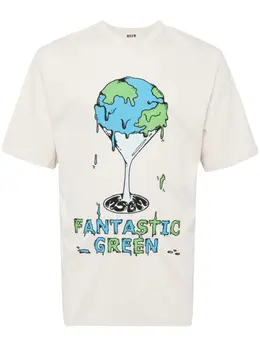 MSGM: Зелёная футболка  Fantastic Green