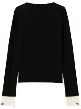 TWINSET: Чёрный свитер  Oval T