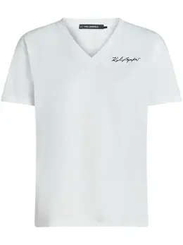 Karl Lagerfeld: Белая футболка  Signature