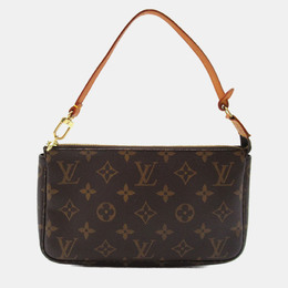 Louis Vuitton: Коричневый клатч  Pochette Accessoires