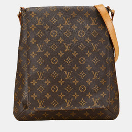 Louis Vuitton: Коричневая сумка  Musette