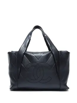 CHANEL Pre-Owned: Чёрная сумка-шоппер 