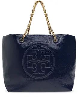 Tory Burch: Синяя сумка-шоппер  Ella