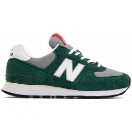 New Balance: Зелёные кроссовки  574