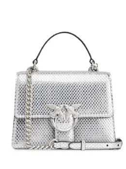 PINKO: Серебристая сумка  Love