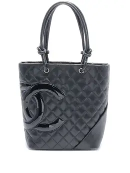 CHANEL Pre-Owned: Чёрная сумка-шоппер 