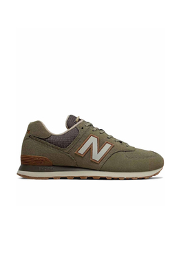 New Balance: Зелёные кроссовки 