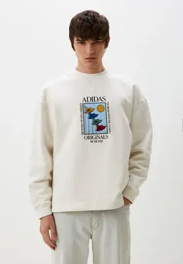 adidas Originals: Белый свитшот 