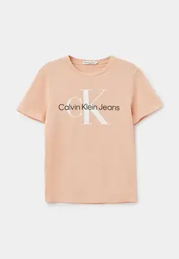 Calvin Klein Jeans: Бежевая футболка 