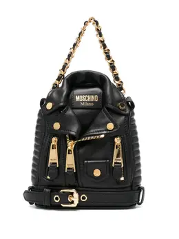 Moschino: Чёрная сумка-шоппер  Biker