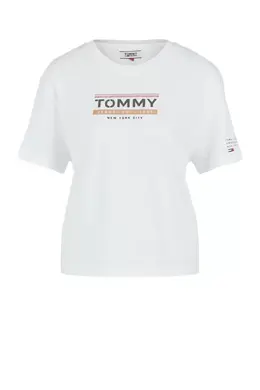 Tommy Jeans: Белая футболка 