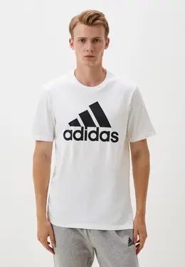 adidas: Белая футболка 