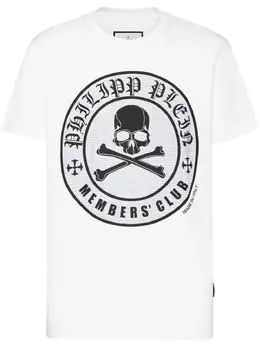 Philipp Plein: Белая футболка  Skull