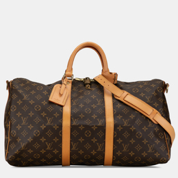 Louis Vuitton: Коричневая сумка  Keepall