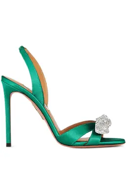 Aquazzura: Зелёные сандалии  Bow Tie