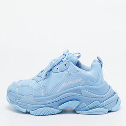 Balenciaga: Голубые кроссовки  Triple S