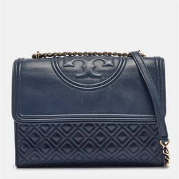 Tory Burch: Синяя сумка  Fleming