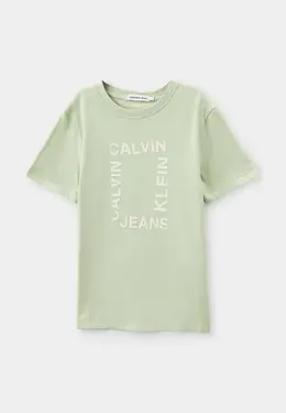 Calvin Klein Jeans: Зелёная футболка 