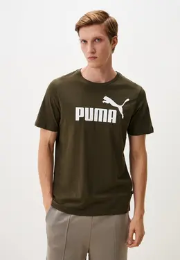 PUMA: Футболка цвета хаки 