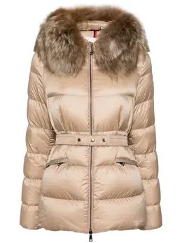 Moncler: Бежевая куртка 