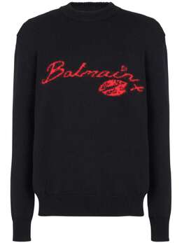 Balmain: Чёрный свитер 