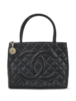 CHANEL Pre-Owned: Чёрная сумка-шоппер 