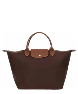 Longchamp: Коричневая сумка-шоппер  Le Pliage