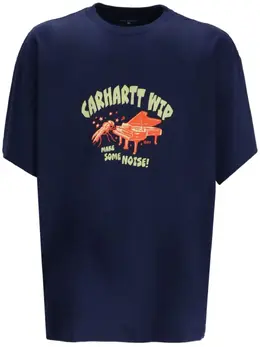 Carhartt WIP: Голубая футболка 