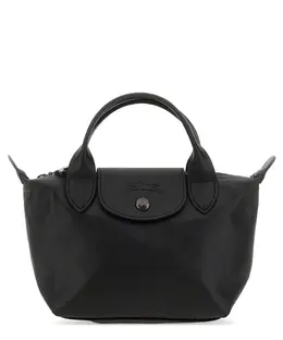 Longchamp: Чёрная сумка  Le Pliage