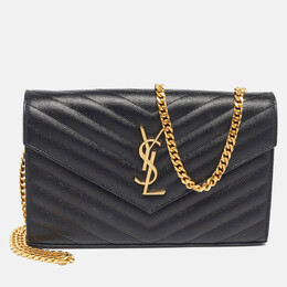 Saint Laurent Paris: Чёрный кошелёк  Monogram Envelope