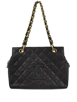 CHANEL Pre-Owned: Чёрная сумка-шоппер 